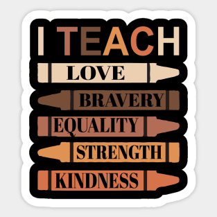 I Teach Black History Month Melanin Afro African Teacher Sticker